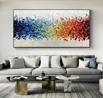 Abstract Boho by Palette Knife wall art texture Oil Paintings
